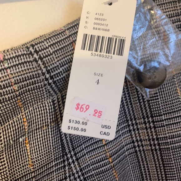 Anthropologie black and white with specks of color wide leg capris high waisted - Picture 4 of 4